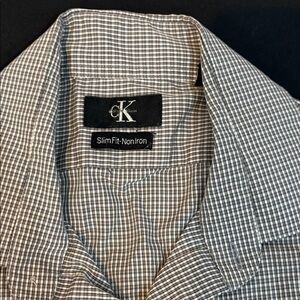 Calvin Klein Men's Gingham Shirt - Black and White